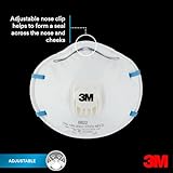 3M Hand Sanding and Power Tool Respirator 8822, FFP2, Clamshell Design with Valve, White, 10/PK - Image 5