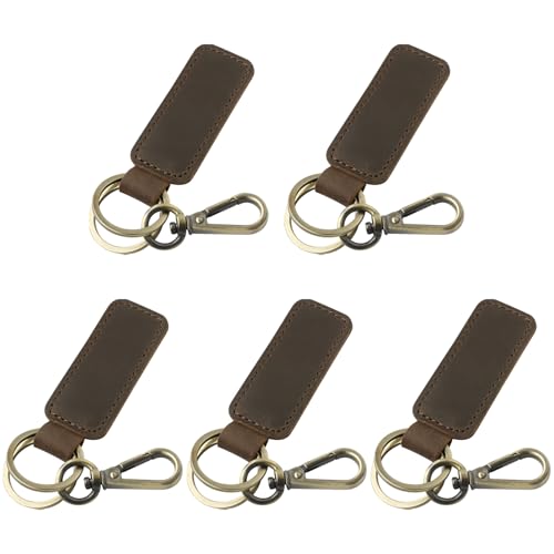 Image of Jack&Chris Genuine Leather Car Keychain, Universal Key Fob Keychain, Leather Key Chain Holder for Men and Women, JC306