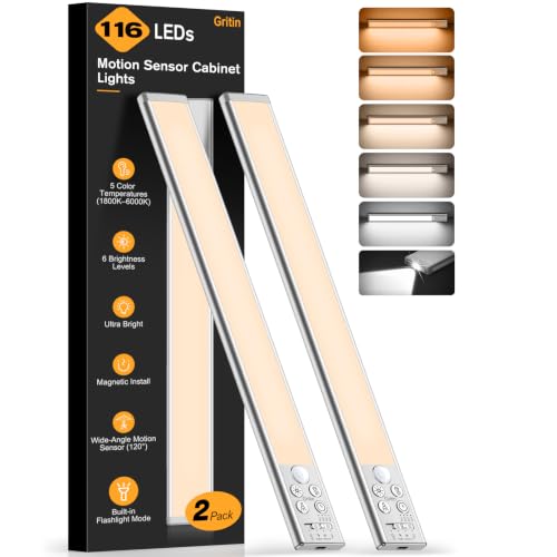 Gritin 2026 Gen 2 Schrankbeleuchtung Unterbauleuchte Küche-37,3 cm/2er Pack
