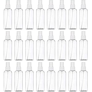 24 PCS 100ml Flacon Vaporisateur Vide Flacon Pulvérisateur Atomiseur en Plastique Réutilisables pour Le Nettoyage, La Désinfection à l’alcool, Les Voyages, Les Huiles Essentielles, Les Parfums