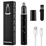 HOTUT Nasenhaartrimmer,USB Wiederaufladbar Nasenhaarschneider,Nasenhaartrimmer Frauen und Männer, Leicht zu Reinigen,Nasenhaarschneider Ohrhaartrimmer für Männer und Frauen(Schwarz)