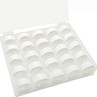 New brothread 25pcs White 60S/2 (90WT) Prewound Bobbin Thread Plastic Size A SA156 for Embroidery and Sewing Machines Polyester Thread DIY Embroidery Thread Sewing Thread