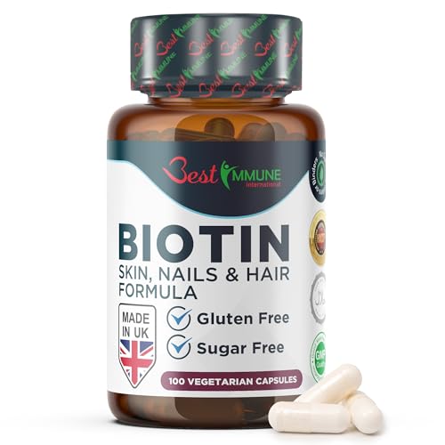 Best Immune, Biotin Skin Nails and Hair Formula for Overall Wellness Product 100 Vegan Capsules Highest Bioavailability