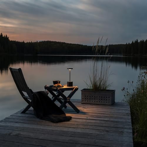 Barryca 2-Pack Cordless Rechargeable Table Lamps, 3 Color Temperatures and Stepless Dimmable, IP54 Waterproof Portable Battery Operated LED Lights for Outdoor Patio Bedside Restaurant, Black - Thumbnail 6