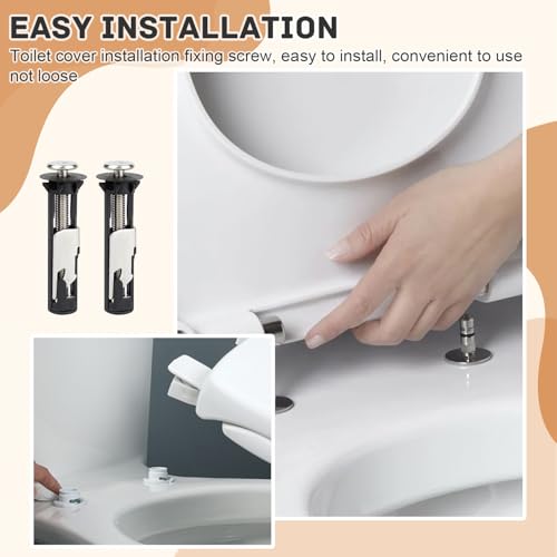 4 Stück M5 WC Sitz Schrauben Set, Robust und Einfach zu Bedienen, Toilettensitz Befestigung, Breites Anwendungsspektrum, Toilettendeckel Befestigung, für WC-Sitzbefestigung (Schwarz)