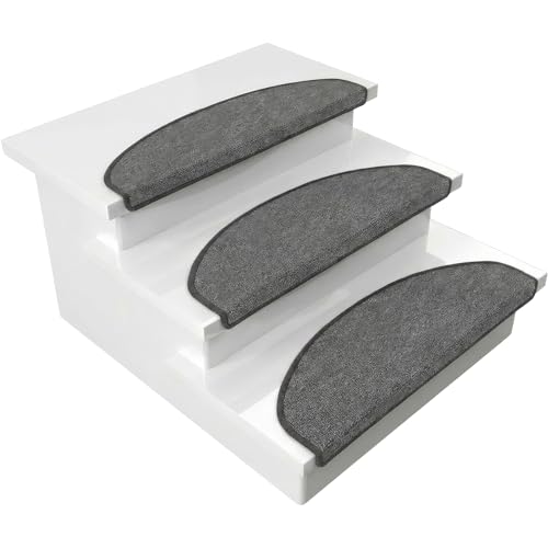 casa pura Stufenmatten London Treppenmatten und Treppenteppich für Innen - Treppenstufen im 1 Stück oder einzeln - Dunkelgrau