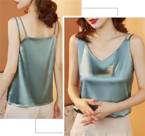 Hamthuit Women Satin Sling Tank Tops Summer Ladies Strap Camisole Female Cropped Vest2