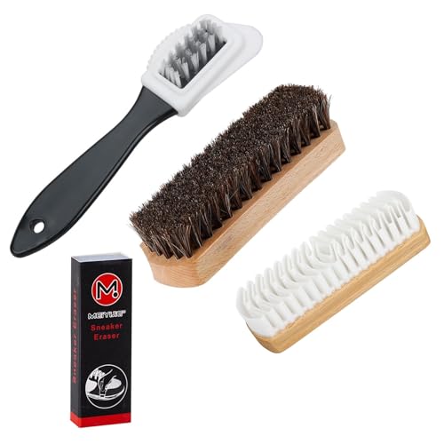 Juego de 4 cepillos de Ante para Zapatos, Cepillo para Zapatos con Goma de borrar, Ante y Nobuck, Cepillo Zapatos Ante, Cepillo antepara Nobuck, Ante y Ante, Cepillo Ante