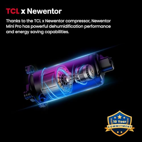 Newentor električni odvlaživač 25L dnevno, električni odvlaživač prostorija kupaonica do 215m³/80m², električni podrumski odvlaživač zraka s 2M crijevom, 10 godina, filter koji se može ukloniti, tajmer