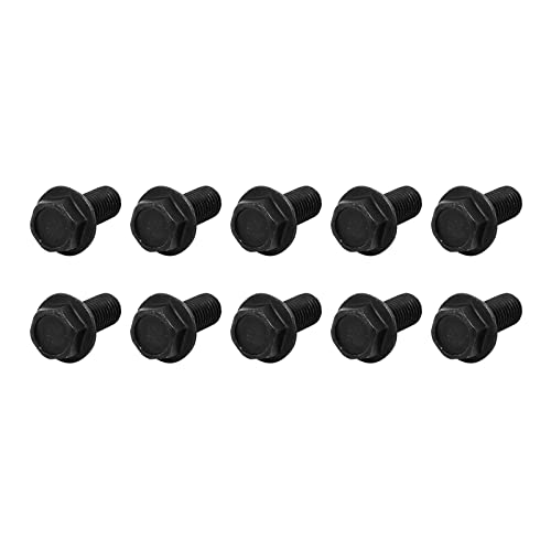 METALLIXITY Flanged Hex Head Bolts (M7x17mm) 12pcs, Left Hand Hexagon Bolt Reverse Thread Screw