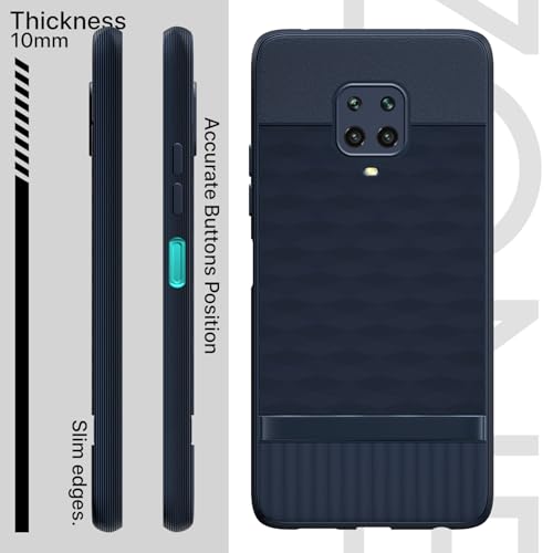 Image of Pikkme Back Cover for Redmi Note 10 Lite /Note 9 Pro /Pro Max /Poco M2 Pro Camera Protection 3D Hexa Cube Design Silicone Protective Bumper Case (Blue)