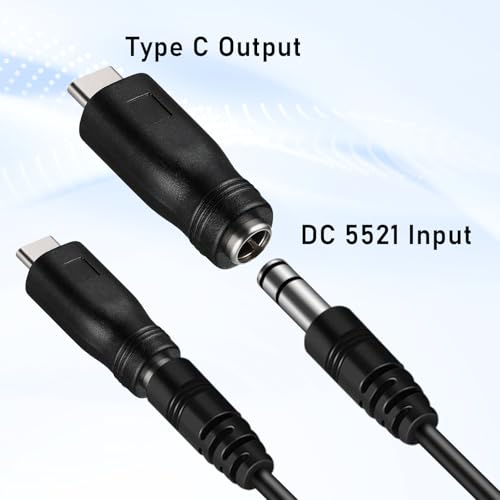 4 PCS Adaptador USB C a DC 5.5x2.1mm Negro miniatura 4