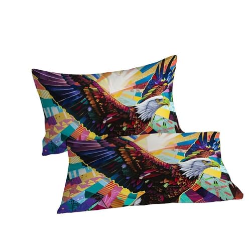 Parure housse de couette 3D Flying Eagle literie taies oreiller - 7