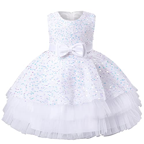 AGQT Baby Mädchen Kleid Prinzessin Pailletten Bowknot Festliches Kleid...