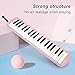 Melodica 37 Keys, Portable Wind Musical Instrument for Beginners and Professionals, Easy to Play and Learn, with Blowpipe and Mouthpiece, Made of sturdy ABS Material (Pink)