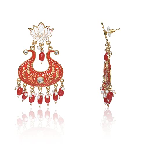 Image of Nilu's Collection Handmade Antique Designer Floral Jhumka for Women & Girls | Made of Brass | Any occasion, festival, function