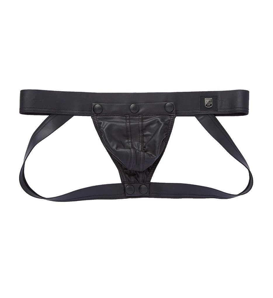 Jockstrap masculino Gregg Homme Crave negro de piel sintética talla L original