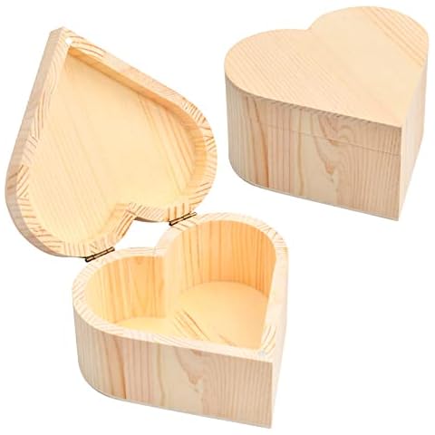 2 Pcs Caja de Madera con Tapa Pequeña Cover