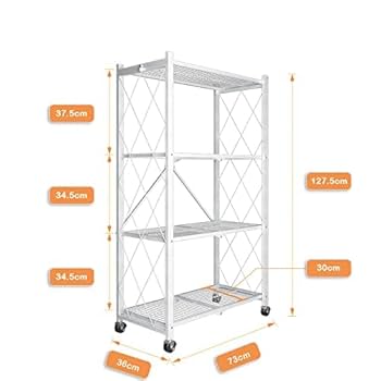 メタル製3段組立式ラック2ケ Amazon｜メタルラック 折りたたみ式 メタルシェルフ 簡単収納