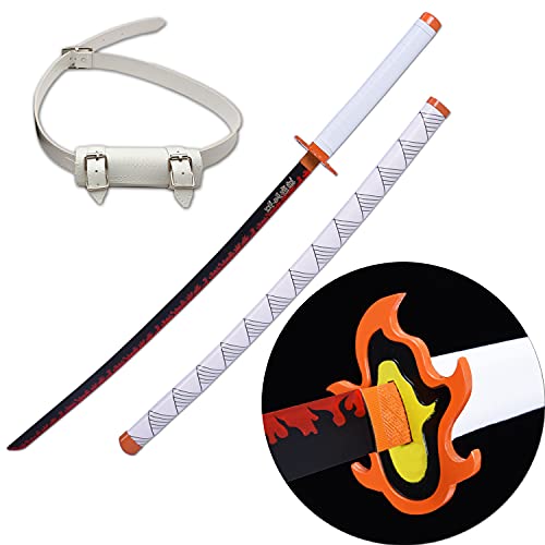 ziqing Katana Anime Cosplay Sword, Demon Slayer Sword Real Metal, Stainless Steel, rengoku /tanjiro/Zenitsu/Tomioka Giyuu A Variety of Styles (Purgatory Kyojuro)