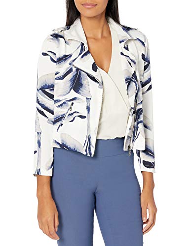 NIC+ZOE Women's Plus Size Botanical Leaf Jacket, White Multi, 1X