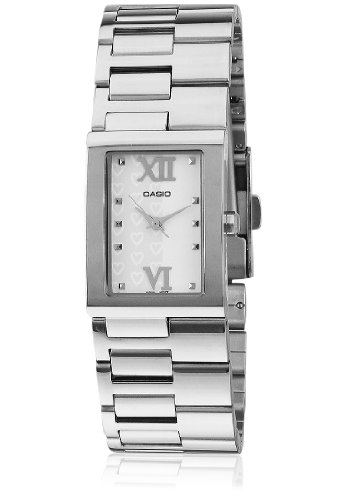 Casio Women's Core LTP1316D-7A Silver Stainless-Steel Quartz Watch with White Dial