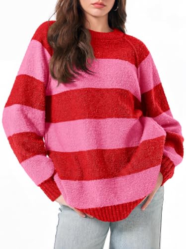 Image of Saodimallsu Womens Oversized Sweater Fuzzy Long Sleeve Casual Tunic Sweater