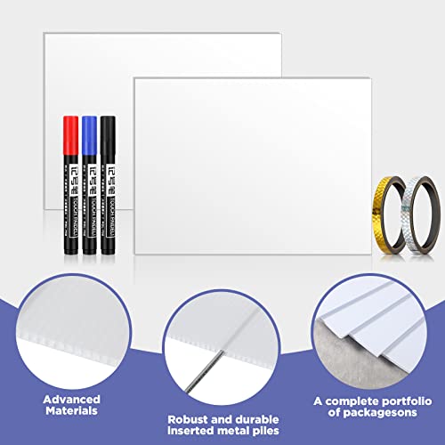 32 Pack Blank Yard Signs With Metal Stakes 19 X 14 Inch Double Sided Plastic Large Size Lawn Sale Sign With Tape Marker Pens For Party Outdoor Garden Yard Guidepost Open House Decor (White) #TOP4