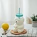 Yetier Bottiglia d'Acqua, 550ml Simpatico Cartone Animato Orso Sippy Cup Bicchiere con Succo di Paglia Bottiglie Trasparenti per Bere Latte