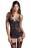 Rene Rofe Women's 2 Piece In Stitch Babydoll and G-String