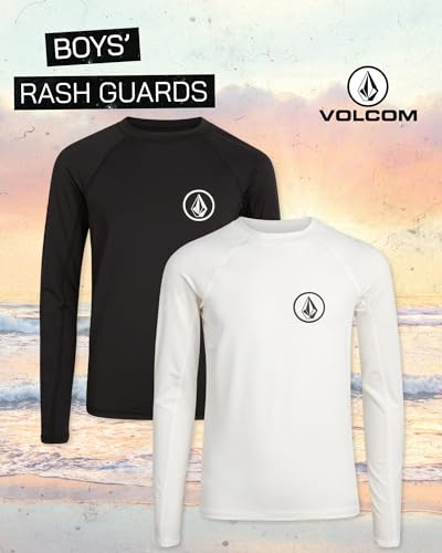 Volcom Boys' Rash Guard Shirts - 2 Pack UPF 50+ Quick Dry Long Sleeve Sun Protection Shirts - Kids Swimwear T-Shirt (8-16)2