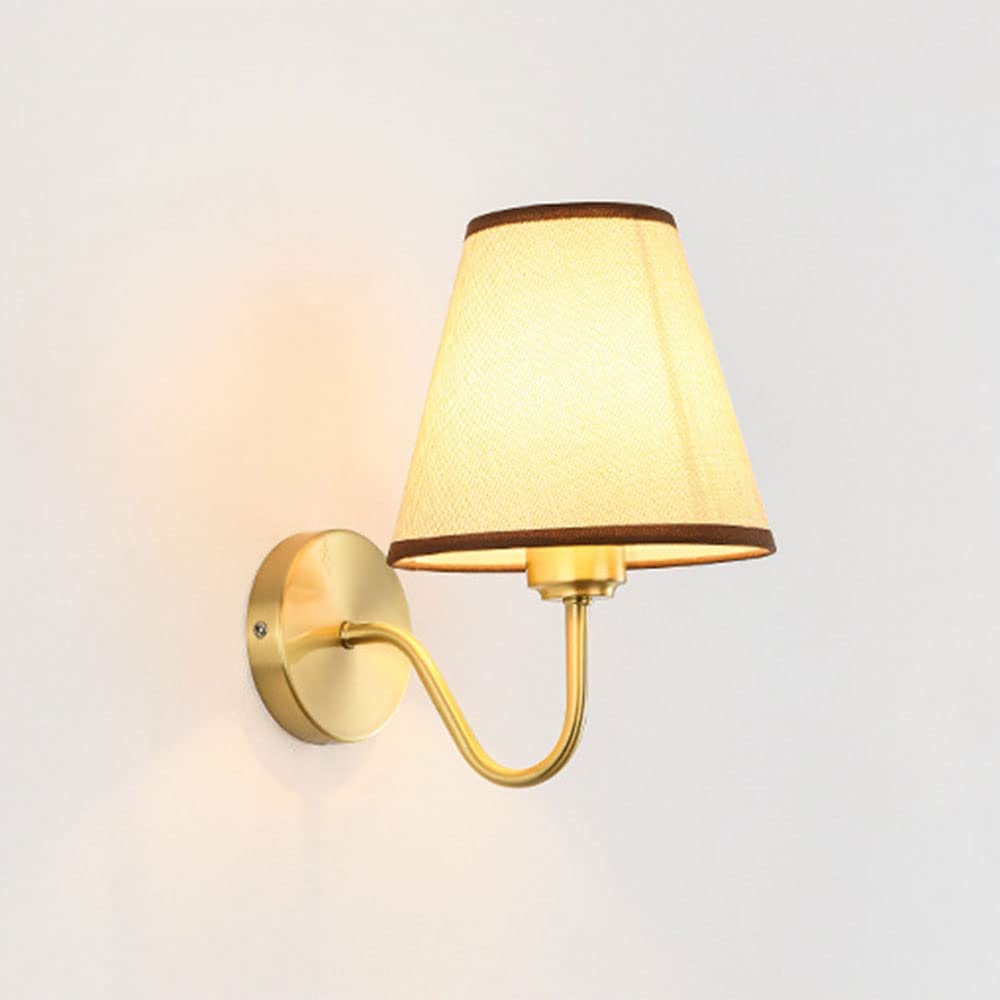 Lámparas de pared de cabecera doradas y apliques de pared rústicos para dormitorios pequeños