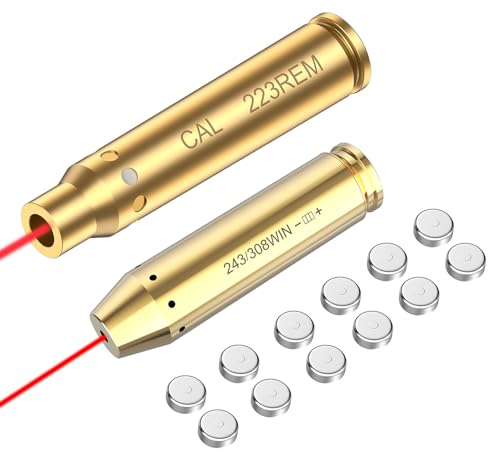 Verpdot Bore Sight Kit 223 and .243 .308 Bore Sight Red Dot Boresighter Red Laser Bore Sight with Batteries