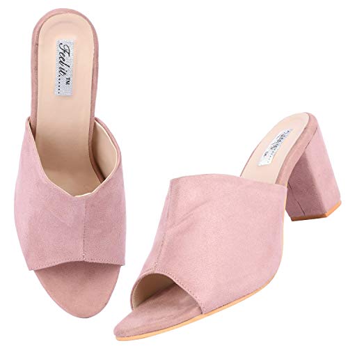 Image of Feel it Suede Block Heels for Women's & Girl's