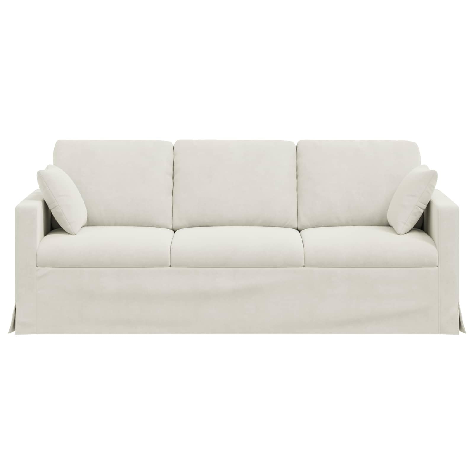 Kremowa sofa 198 x 78 x 80 cm, aksamitna