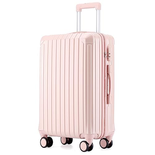 Luggage, 24-inch Trolley Case for Girls, Strong and Durable Suitcase, Large-Capacity 26-inch Male Student Boarding Code (Pink-30 inches