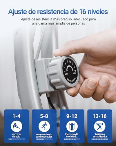 MERACH Bicicleta Estática Plegable 4 en 1, Bici Estatica con Monitor LCD y Medición de Pulso Manual, Bicicletas Fitness Magnéticas con Cómodo Cojín de Asiento, para el Hogar, Ahorro de Espaci - Imagen 5