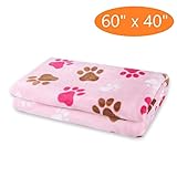 KOOLTAIL Dog Paw Blanket for Large Dogs Pink 60