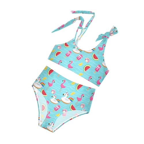 Image of Girls Tankini Swimsuit Bathing Suit Two Piece Bikini Summer Beach Swimwear with Adjustable Strap 3-12 Years