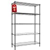 45″ W Storage Shelves 5 Tier Wire Shelving, Adjustable Metal Shelving Unit with Shelf Liners, 1875LBS Heavy Duty Storage Rack for Garage Pantry Kitchen Commercial, 45″ W x 16″ D x 72″ H, Black