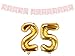 Produktbild DaLoKu Happy Birthday Geburtstag Luftballon 35cm Folienballon Banner Zahl Alter, Größe: 25 rosa/Gold