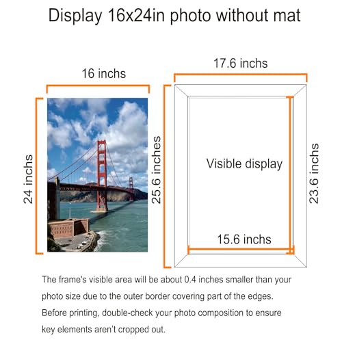 Image of LUCKYLIFE 16x24 Frame in Gold, Gallery Frame for Wall Mounting, 2 Pack