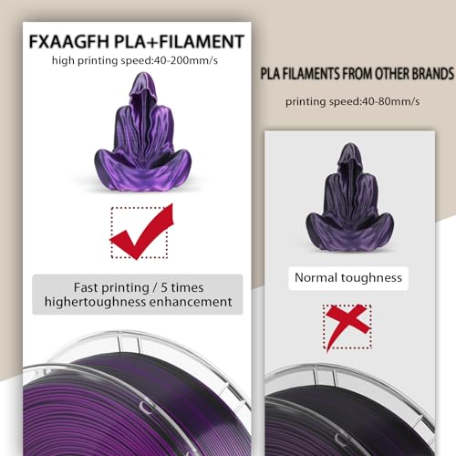 Image of 1KG 3D Printer Filament Bundle, 3 D PLA Printing Filament 1.75mm, Dual Color, + /-0.03mm, 1kg /2.2lbs Silk Purple Black