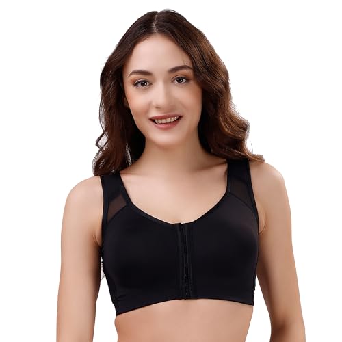Image of SOIE Women Front Closure Full Coverage Non Padded Non Wired Posture Correction Bra