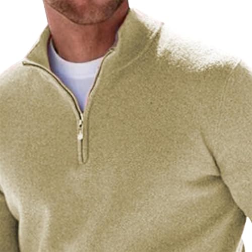 Mens Slim Fit Quarter Zip Knitted Pullover Sweaters, Slim Fit Long Sleeve Knitted Pullover Mock Neck Business Dress Sweater3