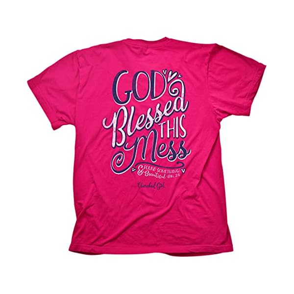 Cherished-Girl-womens-Classic-Fit-T-shirt Cherished Girl Women's God Blessed This Mess T-Shirt - Heliconia - Small