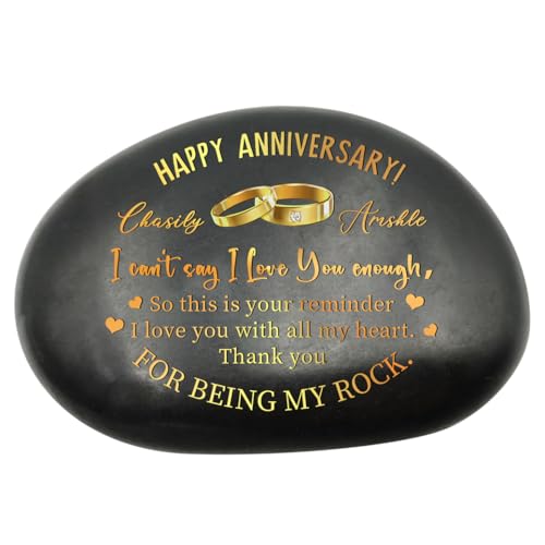 Qygtritvo I Can't Say Love You Enough I Love You with All My Heart Personalized Anniversary Wedding Gift for Husband Wife Stone to Love One Custom Anniversary Decor Gift for Homes Lawn and Garden