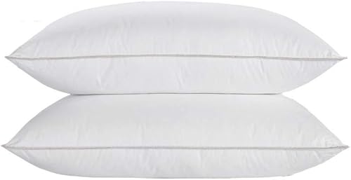 Miniatura 1 de Lujosa almohada alternativa de plumón de ganso, algodón egipcio de 1200 hilos, suave, tamaño Queen, juego de 2