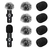 8 Pcs Microphone Cover Microphone Windscreen Mini Wireless Furry Mic Windscreen & Foam Mic Cover Set for Lavalier Microphones, Reduce Plosive and Better Highlight the Vocals