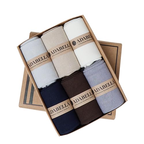 Mens Bamboo Rayon Crew Socks 6 Pack Gift Box Soft Breathable Moisture Wicking Thin Dress Socks Size 8-124